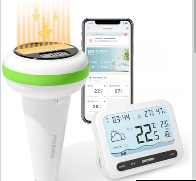 Бездротовий термометр для басейну INKBIRD IBS-P03R з монітором IM-03-W