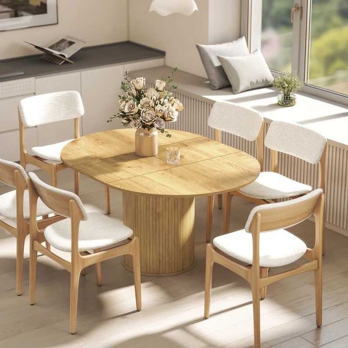 Mesa de jardim antar Extensível Redonda para 6-8 Pessoas