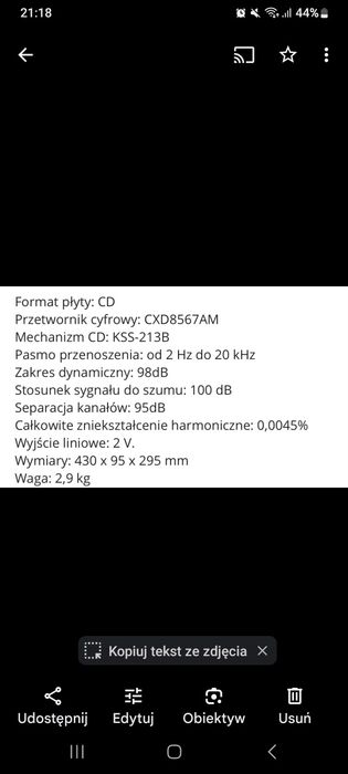 Odtwarzacz CD Sony