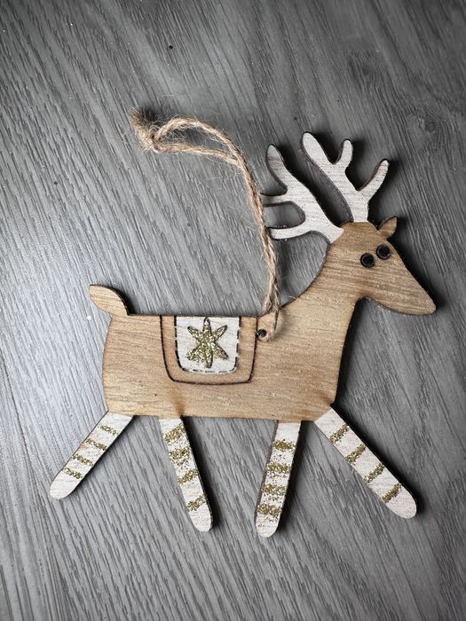 Enfeite Rena Natal madeira