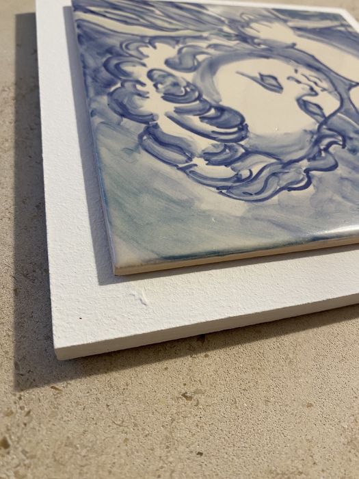 Azulejo moderno, pintado à mão, Anjo