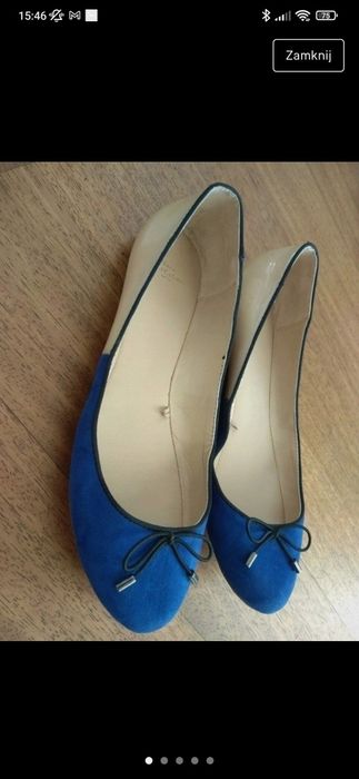 Baleriny Zara rozm. 38 two tone chabrowo beżowe