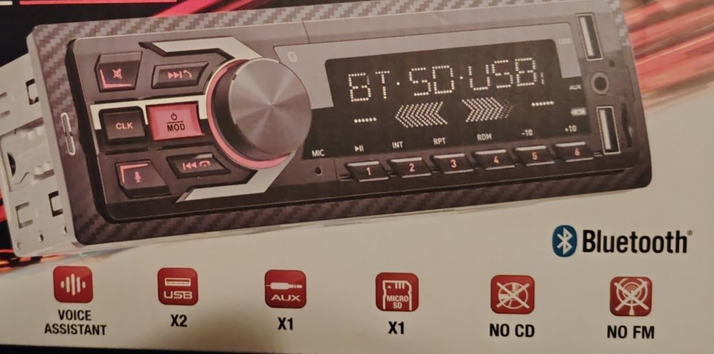 Auto rádio novo Bluetooth, USB, voice assistant, MP3 -Veja a descrição