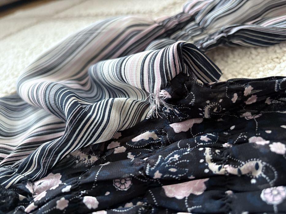 zwiewna bluzka boho w kwiaty M