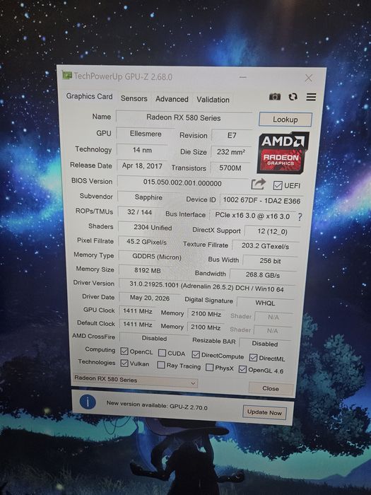 Rx 580 8gb Sapphire nitro