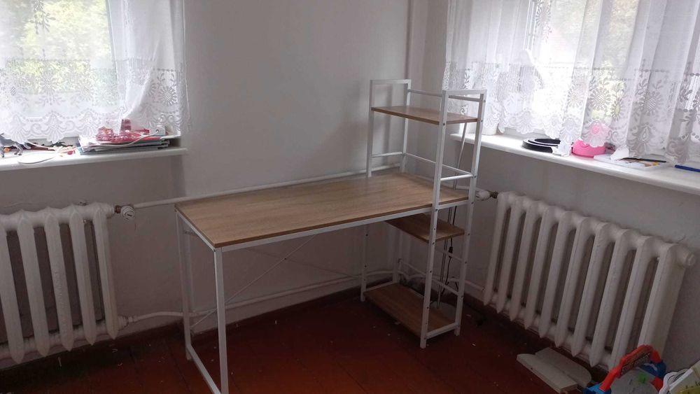 Nowoczesne Biurko Loftowe z Regałem – Stan Idealny / Dąb Sonoma