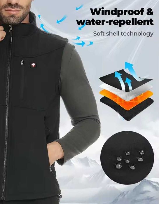 Жилет з підігрівом KEMIMOTO з акумулятором 10000mAh та додатком