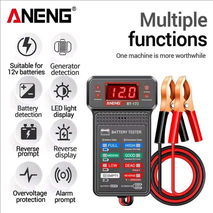 ANENG BT-172 Cyfrowy tester akumulatora 12 V