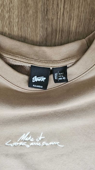 Sweatshirt Pull Bear STWD bege L homem