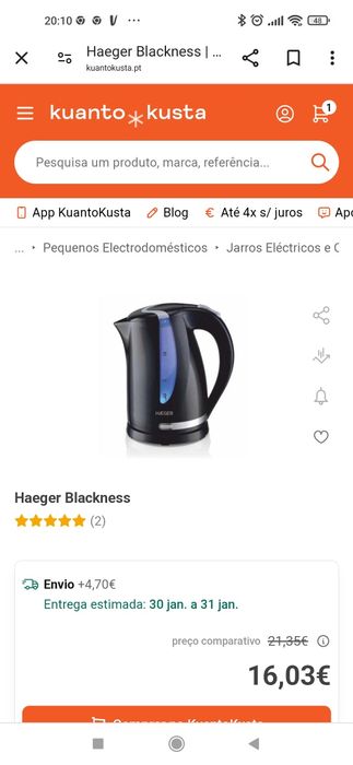 Chaleira harger elétrica