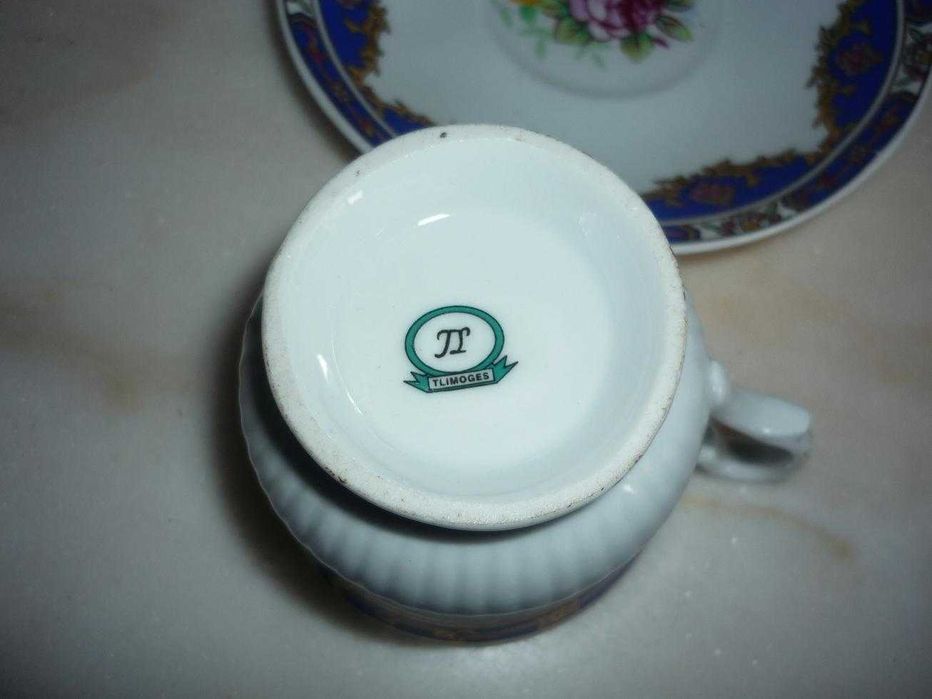Chavena café e pires em porcelana T limoges