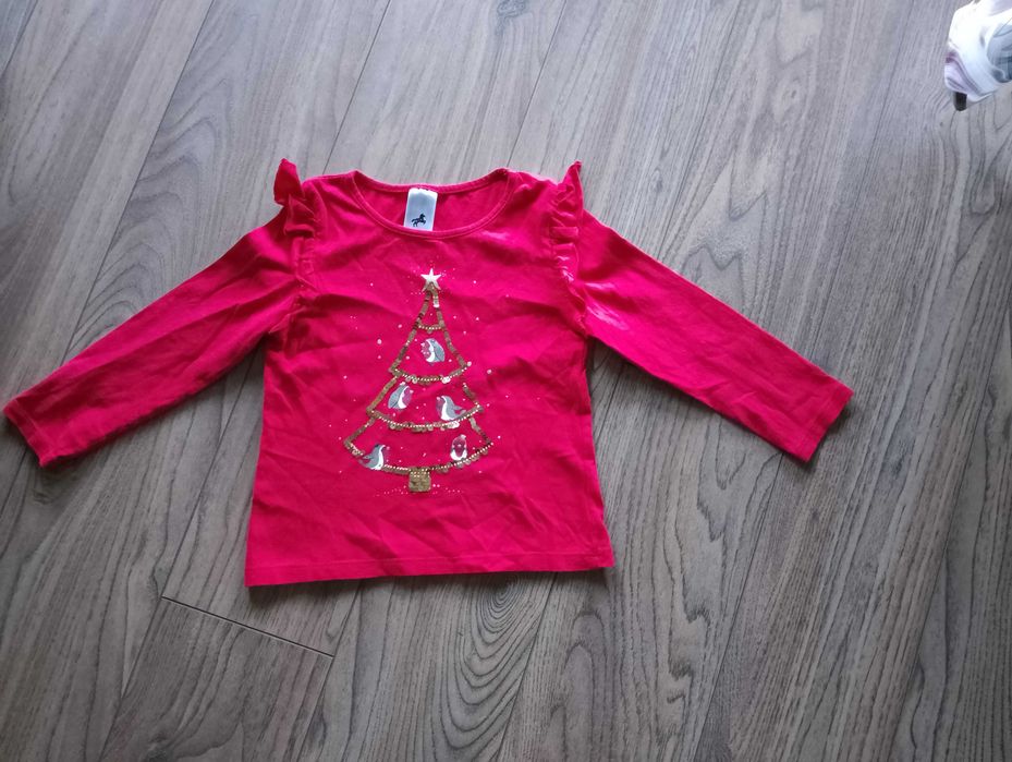 Bluzka czerwona świąteczna 98/104