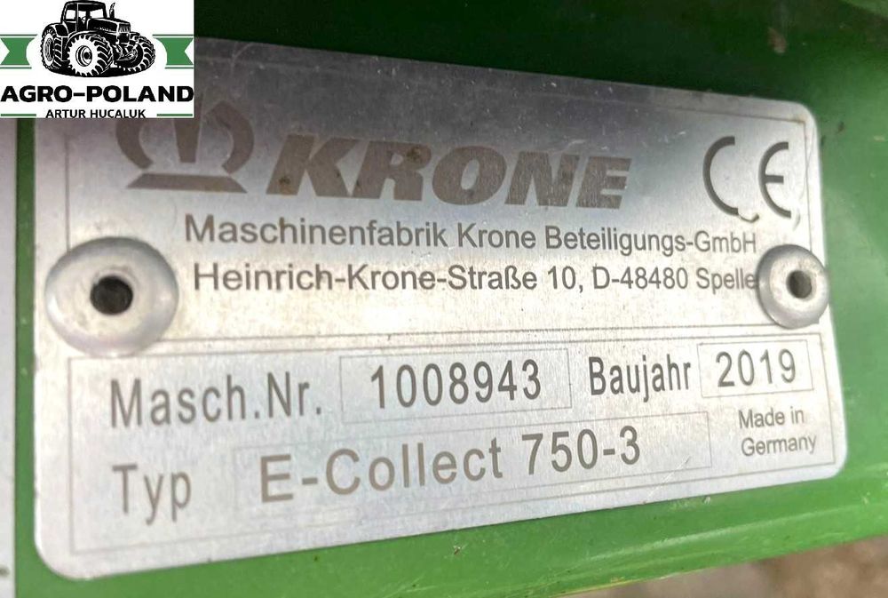 Приставка KRONE EasyCollect 750-3 - 2019 - AUTOPILOT - AUTO CONTOUR