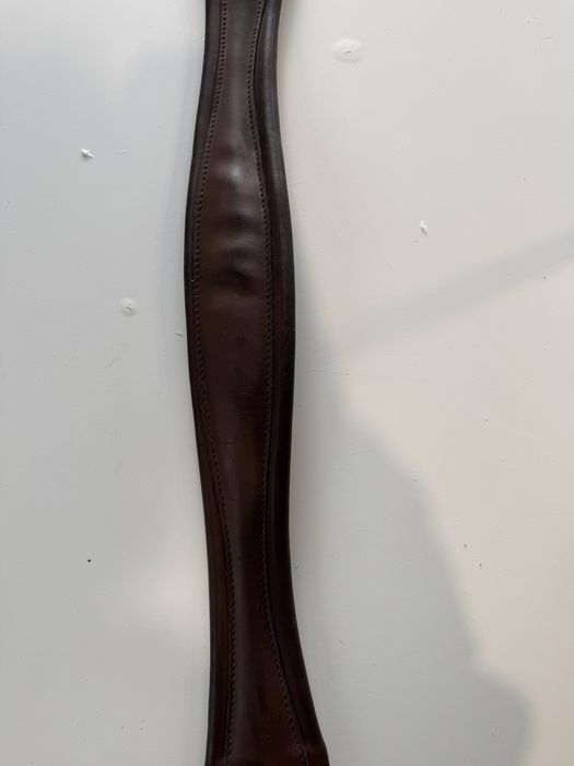 Popręg Lemetex 110 cm skórzany brąz anatomiczny