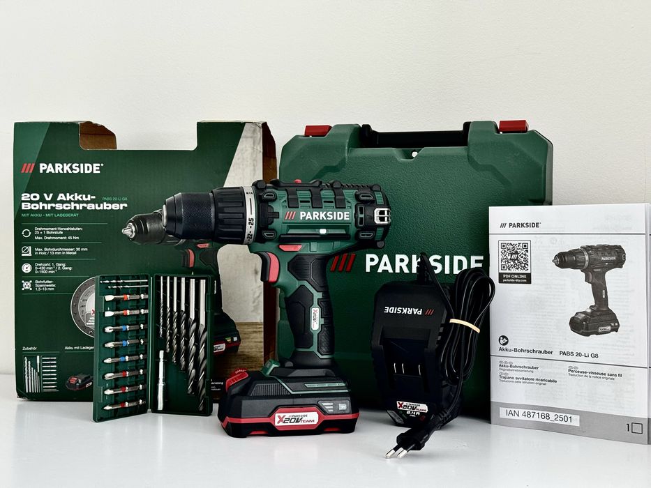 акумуляторний дриль-шуруповерт Parkside PABS 20-Li G8