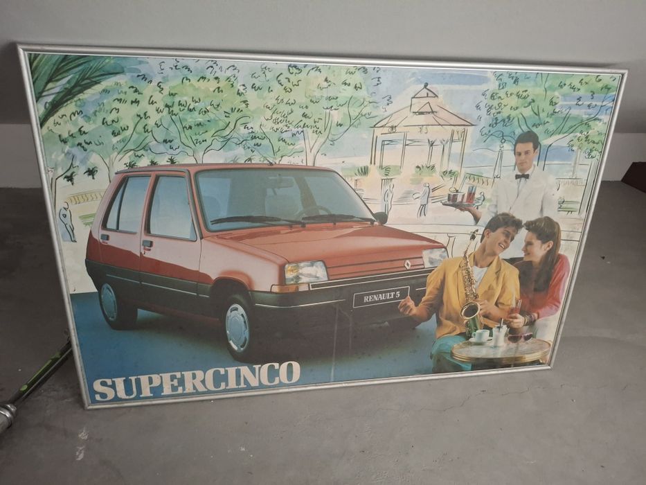 Renault 5 super cinco grande cartaz publicitário stand r5