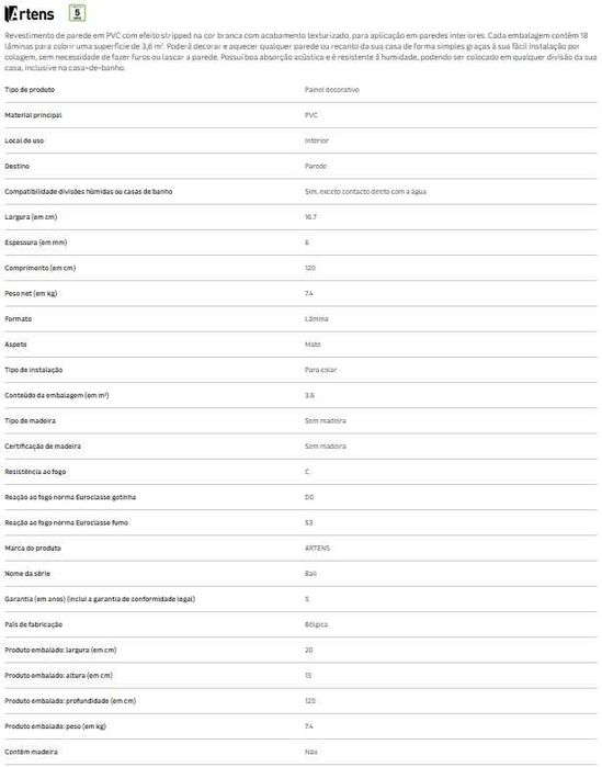 Revestimento de parede de PVC ARTENS BALI MADEIRA AZUL