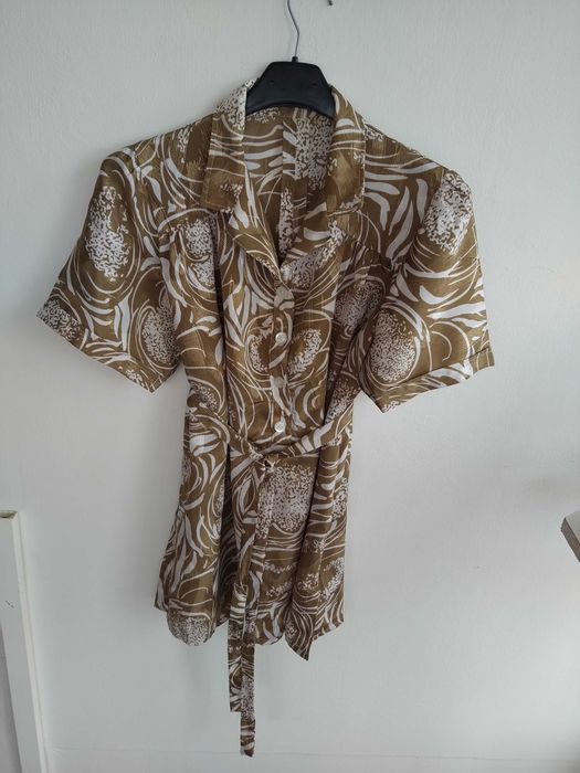 Túnica creme e dourada, original - Tamanho Único