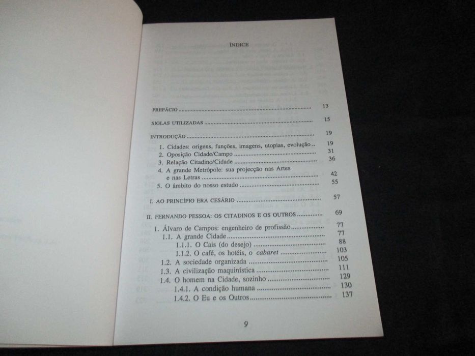 Livro A Cidade em Autores do Primeiro Modernismo Pessoa Almada