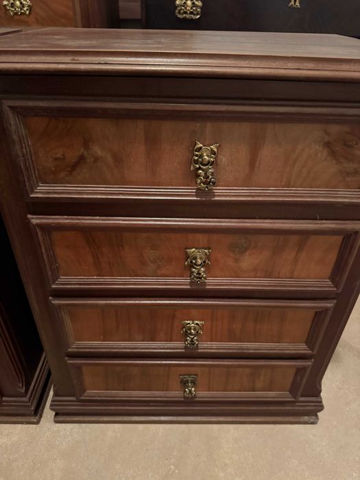 Mesas de cabeceira em madeira maciça – conjunto de 2