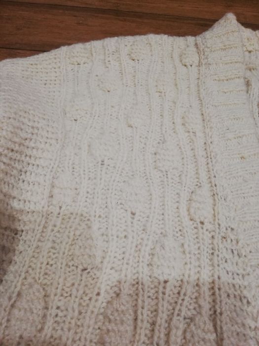 NOWY-100% WELNA-OWCZA- naturalna- sweter-kardigan