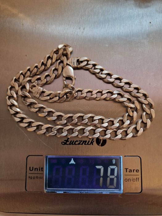 Solidny Łańcuszek srebrny 925 78g pancerny