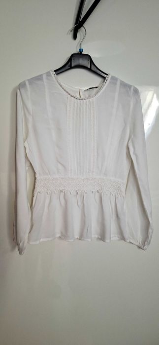 Cubus biała śmietankowa elegancka bluzka rozpoczęcie roku 152cm 12 lat