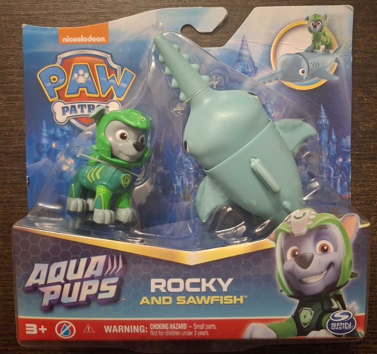 Zabawka Psi Patrol ROCKY i ryba piła NOWA