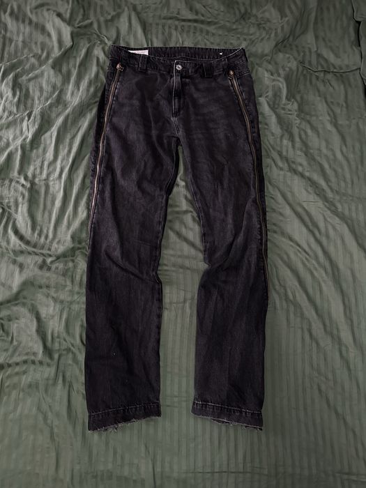 zara zip flared black pants jeans XL