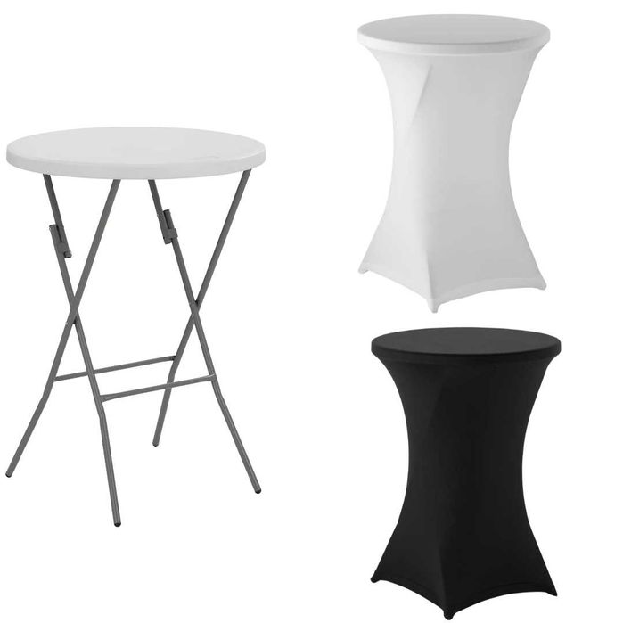 Wynajem Stoły, Krzesła, Ławki Cateringowe Pokrowiec Biały Czarny BEZ