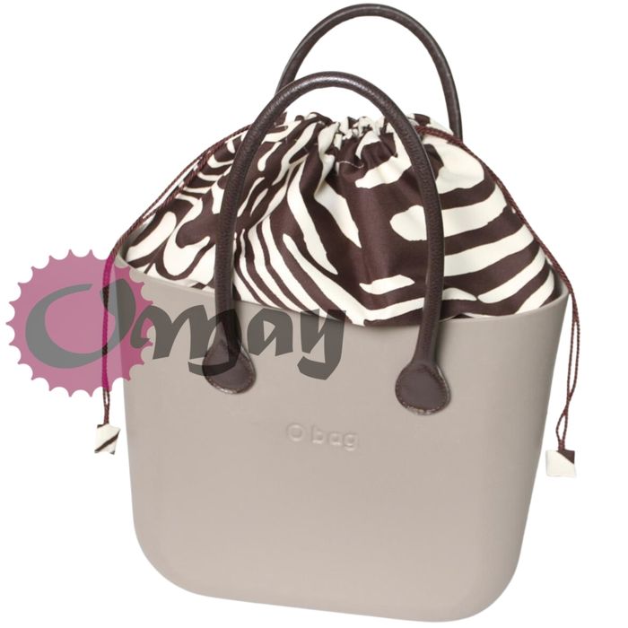 Beżowy organizer OBAG STANDARD Worek zebra brąz 2 kieszenie OMAY