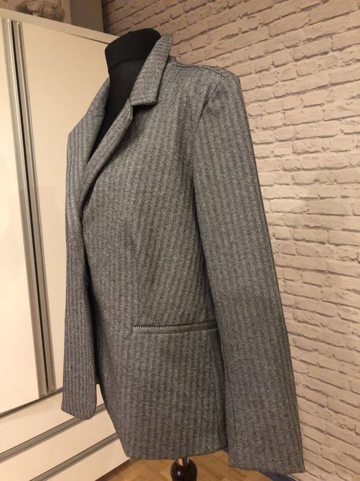 Żakiet szary w jodełkę 2XL