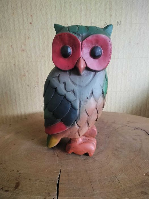 kolorowa figurka sowa 30 cm