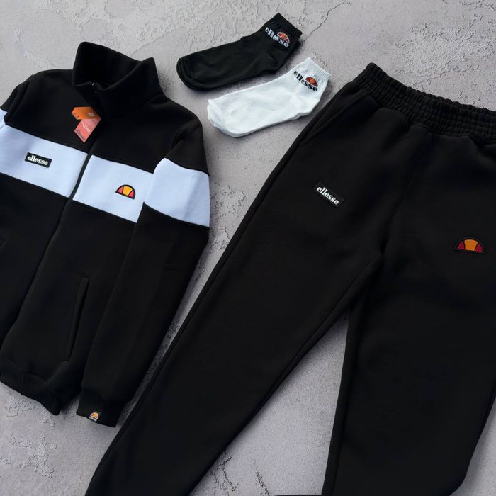 Чоловічий зимній спортивний костюм еліс на флісі Ellesse [S,M,L,XL,XXL] + шкарпетки в подарунок!
