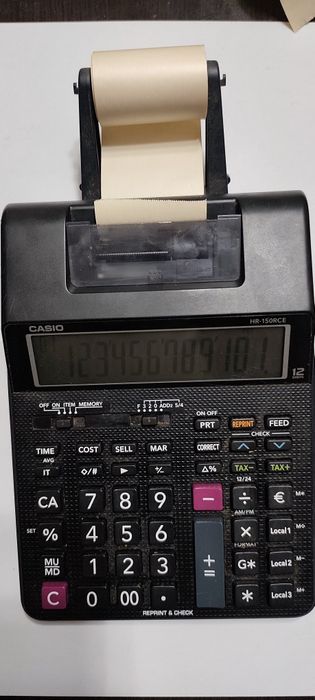 Kalkulator Casio hr-150RCE druk na papierze
