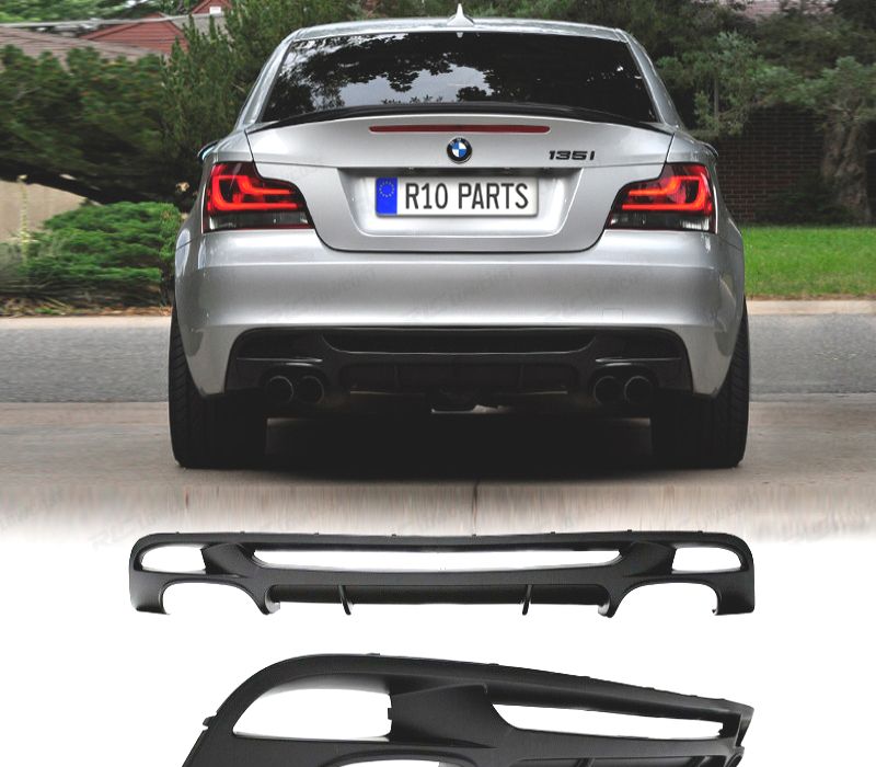 DIFUSOR BMW E82 E88 LOOK M PERFORMANCE DUPLA SAÍDA