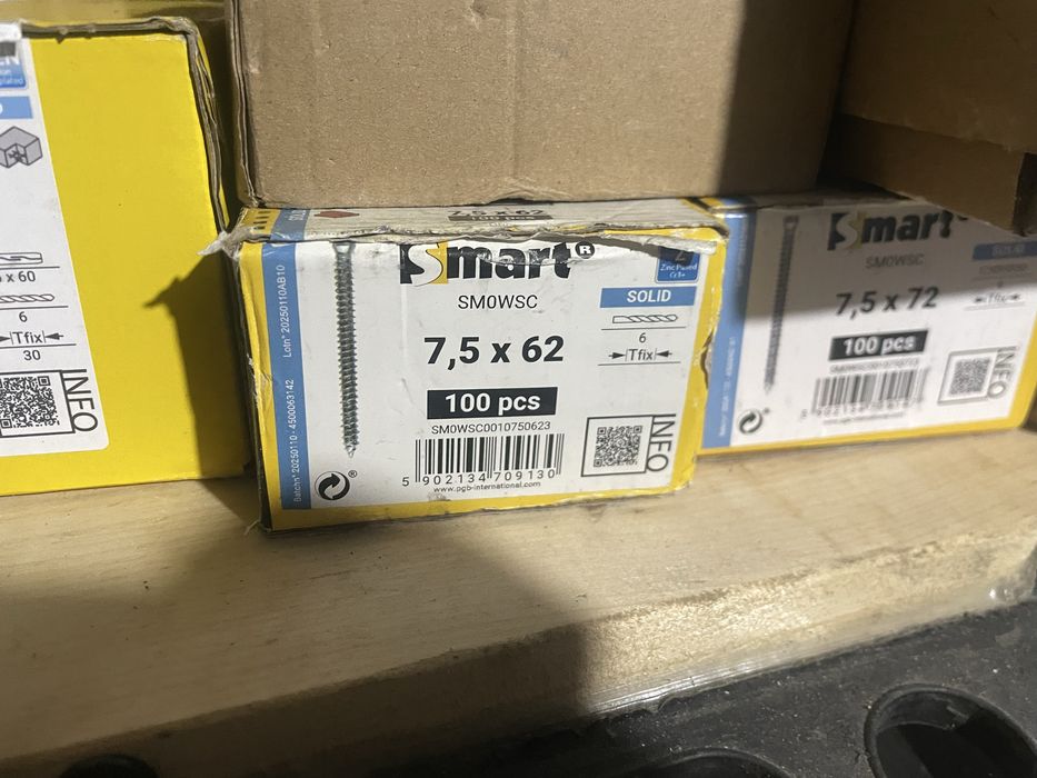 Wkręty do montażu okien/ościeżnic 7,5 x 62 100 sztuk
