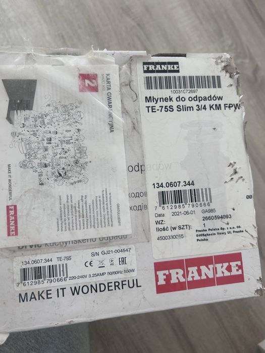 Mlynek do odpadow franke TE-75s slim