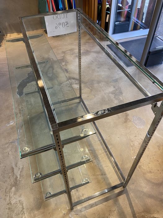 Expositor loja prateleiras vidro e metal