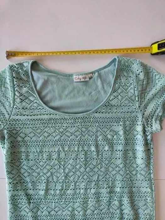 Vestido renda verde água City Life – Tamanho S