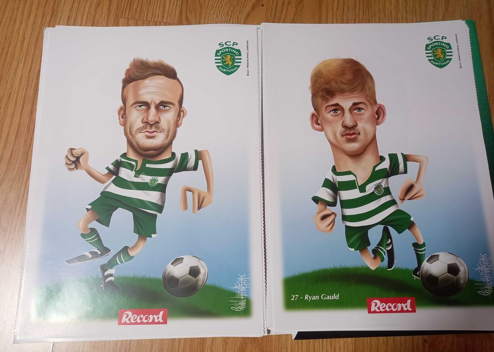 30 Posters / Caricaturas do Plantel do Sporting Clube de Portugal