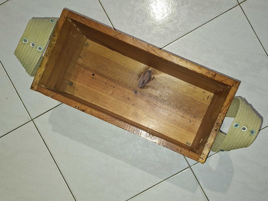 Caixa de munições militares de 9mm, VAZIA, decorativa - 1980