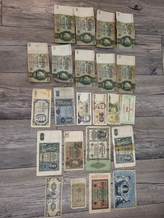 Stare banknoty polskie, niemieckie i inne