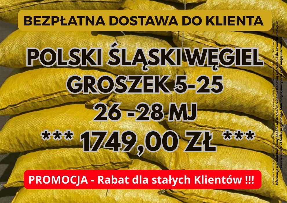 POLSKI GROSZEK:WĘGIEL 5-25, 26-28MJ-Bezpłatna Dostawa !