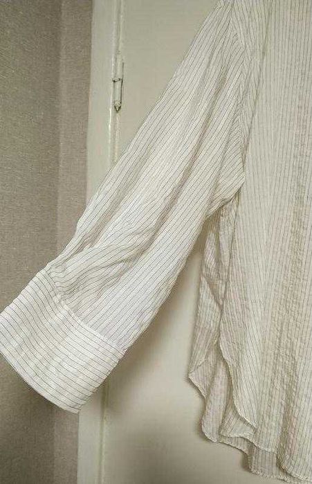 Zara новая! актуальная рубашка в полоску вискоза с хлопком