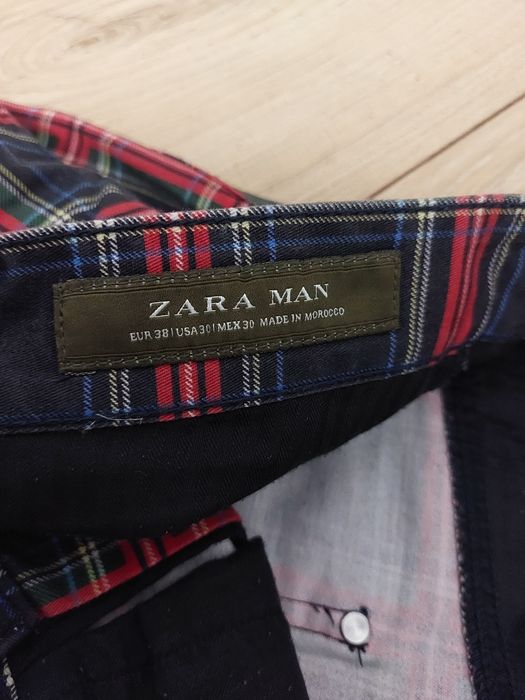 Spodnie męskie w kratkę Zara Rozmiar 30 Stan Idealny