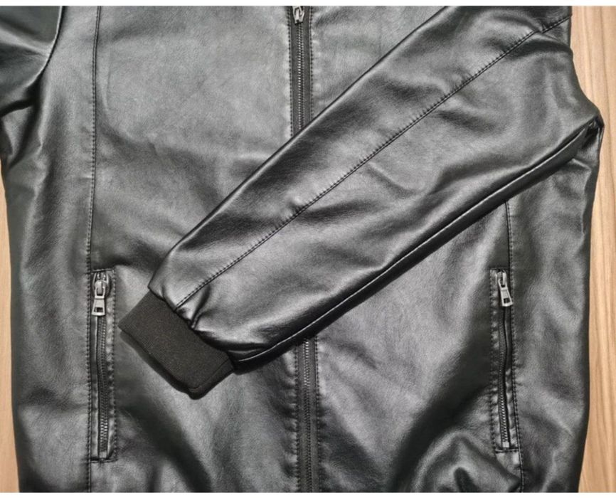 Кожаная куртка бомбер, кожзам. Днепр