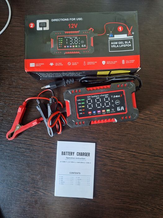 Зарядное устройство для аккумуляторов 12v 2 - 100A/h  6A свинцово кислотные, AGM, EFB, LifePo4