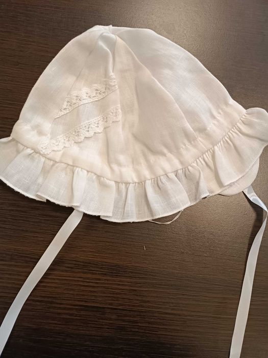 Sukienka lniana z czapeczką