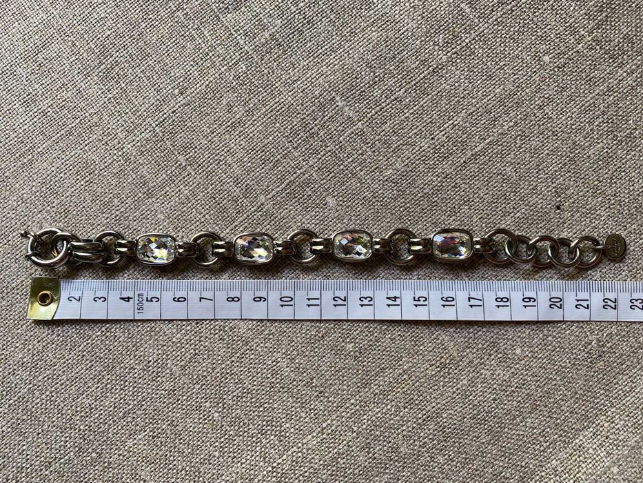 Dyrberg/Kern komplet z kryształami - bransoletka, klipsy, pierścionek